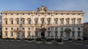La facciata del Palazzo della Consulta a Roma, sede della Corte costituzionale
