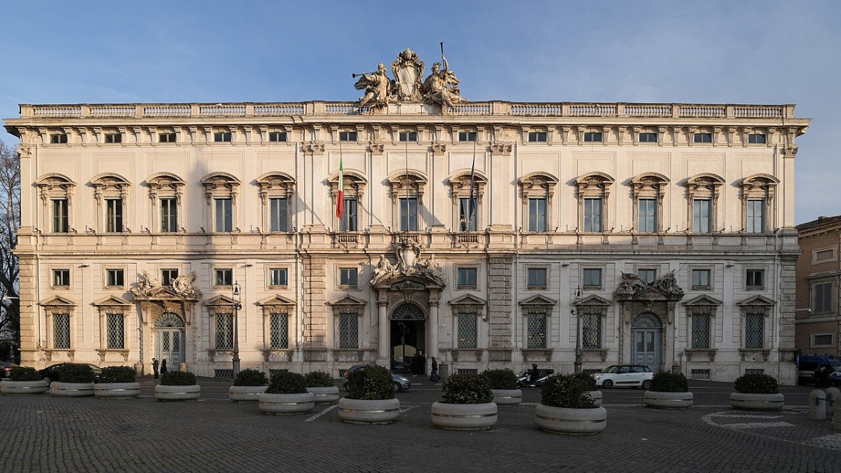 La facciata del Palazzo della Consulta a Roma, sede della Corte costituzionale